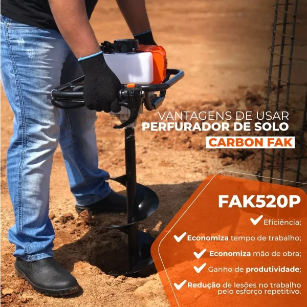 Perfurador Solo Trado Gasolina 52cc Carbon Fak - Image 4